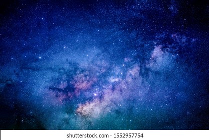 Milky way in the galaxy. Fill with stars 100,000-120,000 light years in diameter, it is home to planet Earth, the birthplace of humanity. Clearly milky way found in Thailand.