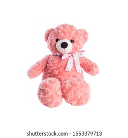 Toy oder Pink Color Teddybär auf dem Hintergrund neu