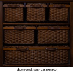 A face on view of wooden drawers. 11.11.2019