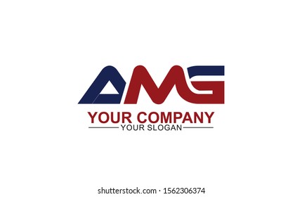 Initial letter a m g logo template Royalty Free Vector Image