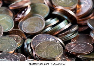 Munten achtergrond. euromunten. cent munten. eurocent