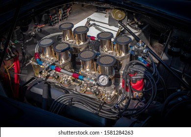 Ford Cobra-motor met snelheidsstapels