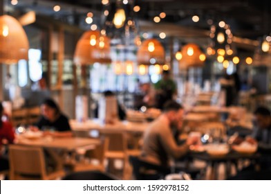Blurred coffee shop or restraunt interior background.