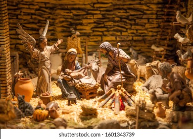 Christmas Belen, baby Jesus birth scene 4K wallpaper download