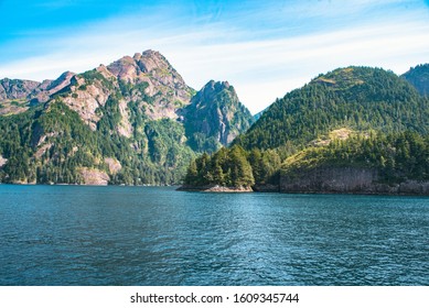 Green Mountain Peaks Off the Coast of the Arctic Ocean