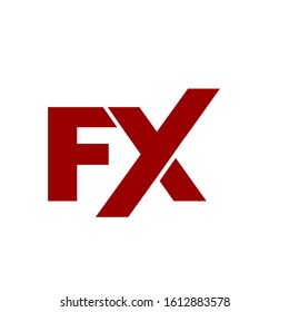 Fx Logo Design Gold Red Black Stock Vector (Royalty Free