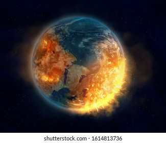 Burning Earth, khái niệm nóng lên toàn cầu. Các yếu tố hình ảnh này được cung cấp bởi NASA