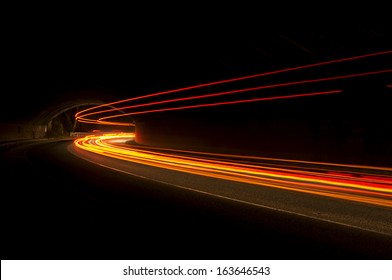 Interesting and abstract lights in orange that can be used as background or texture