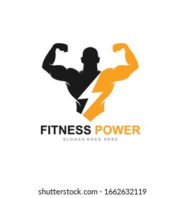 Fitness Gym logo design template on transparent background PNG