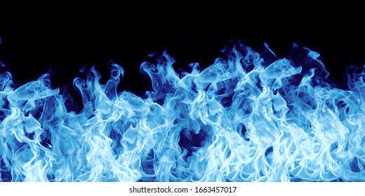 blue flames on black background