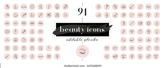 Makeup Brand Logo Icon Vector Stock Vector