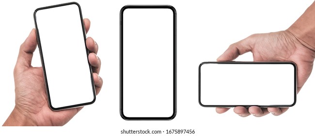 インフォ グラフィック グローバル ビジネス マーケティング投資計画の空白の白い画面を持つスマート フォン iphone X のスタジオ、iPhone 11 Pro Max に似たモックアップ モデル - クリッピング パットを含めます。