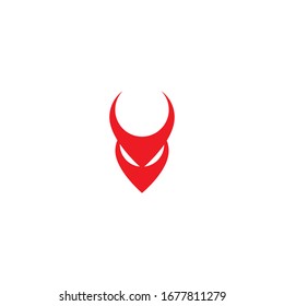 Premium Vector, Red devil logo design vector flat color