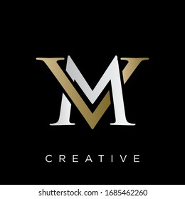 Monogram MV Logo V2 Graphic by Greenlines Studios · Creative Fabrica