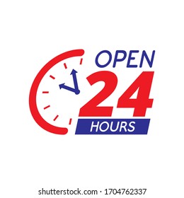 We Are Open 24 hours Logo PNG Vector (EPS) Free Download