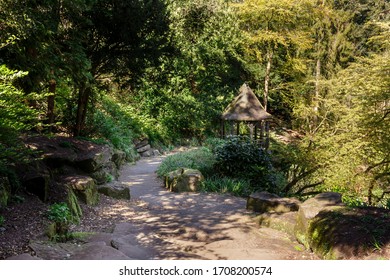 view of Japanese Garden in Dunfermline Glen, Fife, Scotland, Uk.