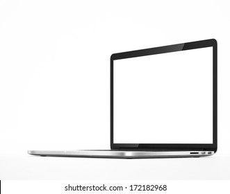sølv bærbar computer på en hvid baggrund isoleret