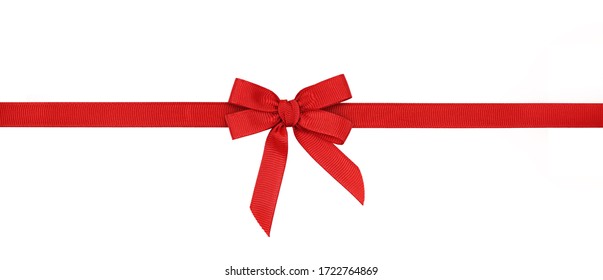 Red rep bow and ribbon isolated on white