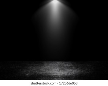 Empty space of Concrete floor grunge texture background with spotlight.