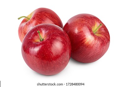 クリッピング パスとフィールドの完全な深さで白い背景に分離された赤いリンゴ