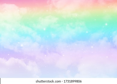 Fantasy sky and cloud background with a pastel color.