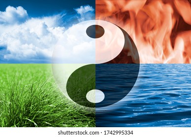 四元素に対する陰陽球