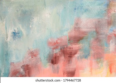 Blush y colores azules lienzo pintado de fondo abstracto o textura