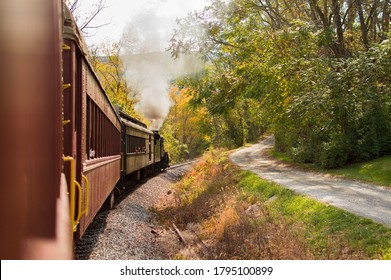 秋の午後に蒸気機関車に乗る