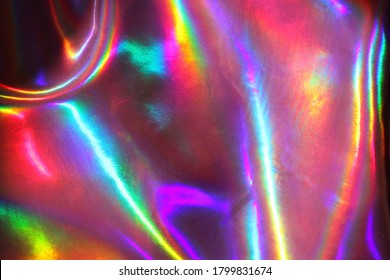 Tekstur hologram latar belakang holografik abstrak dan latar belakang warna neon, desain cerah.