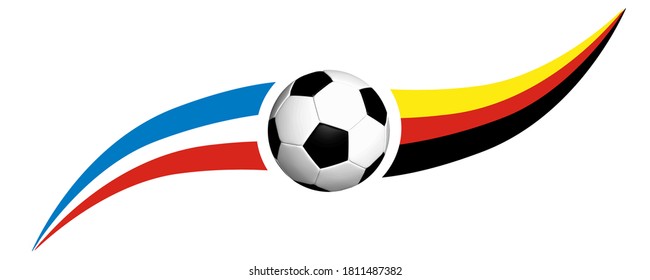 A soccer ball with the flags of Netherlands and Germany isolated on a white background