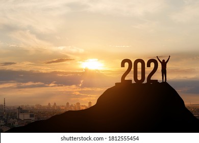 Concept van nieuwe groei- en ontwikkelingsvooruitzichten voor 2021.