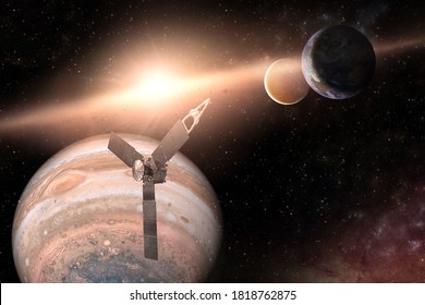Iss exploration mission with an astronaut next to the earth Elements of this image furnished by NASA