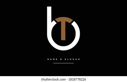 Premium Vector | Abstract initial letter tb or bt logo in blue-black color  isolated in white background