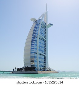 pemindaian indah hostal menara Jumeirah di pantai di UEA Dubai