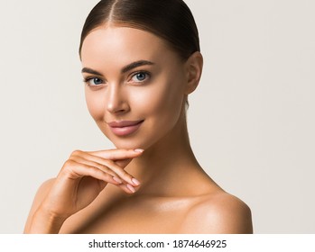 Lijepa koža žene ljepote model zdrava koža lica portret