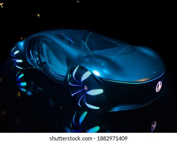 Las Vegas, NV - 9 de enero de 2020: Mercedes-Benz VISION AVTR Concept Car en Consumer Electronics Show 2020