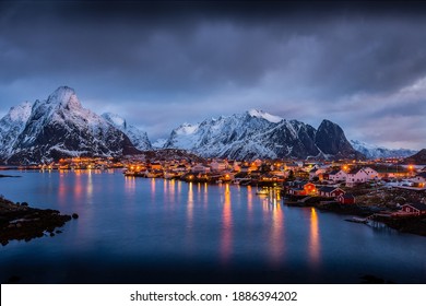 De magische eilanden van de Lofoten Noorwegen Europa Winter Ochtendlicht Landschap Desktop Hd Wallpaper