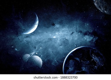 Planets in outer space. Elements of this image furnished by NASA
