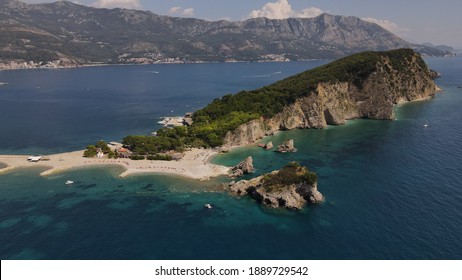 Budva, isla de Sveti Nikola, Montenegro, hermosa vista, agua, playa