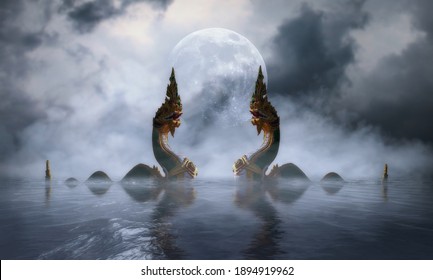 Naga di sungai khong pada malam bulan purnama