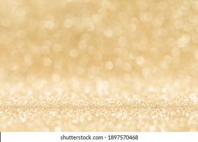 Glanzende gouden bokeh glitter lichten abstracte achtergrond, Kerstmis Nieuwjaar feest viering concept