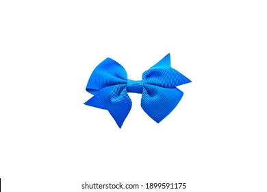 Ocean blue hair bow isolated on white.