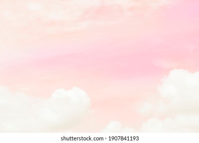 パステルベビーピンク色の雲の背景