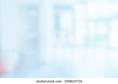 BLURRED OFFICE BACKGROUND, SPACIOUS MEDICAL HALL IN MODERN HOSPITAL CENTER, CLINICAL HALLWAY