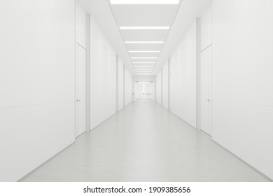 Coridor steril și luminos, curat