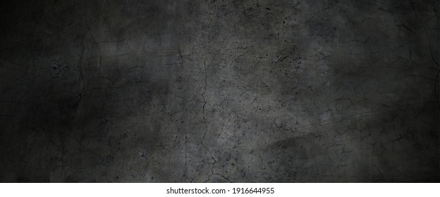 暗い灰色のコンクリート壁のテクスチャ、汚れた黒いコンクリート壁のテクスチャを背景に