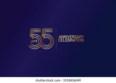 Isolated abstract golden 55th anniversary logo Vector Image