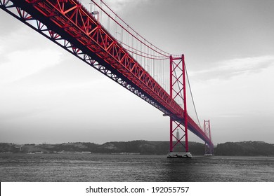 Red Bridge on a monochromatic background