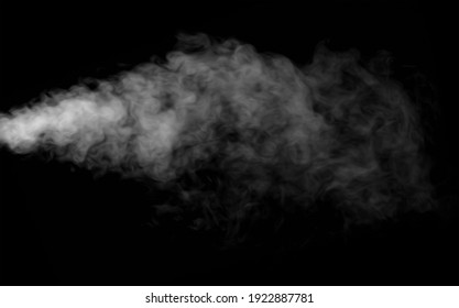 霧または煙の分離された透明な特殊効果。白いベクトルの曇り、霧、またはスモッグの背景。