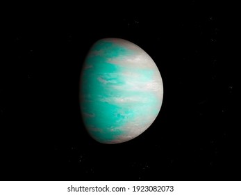 bright colorful planet in deep space, realistic exoplanet.